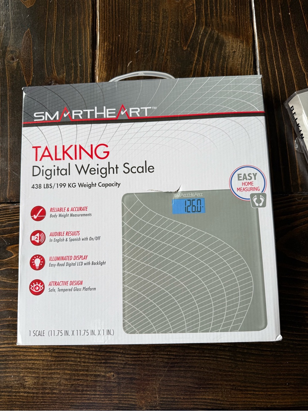 SmartHeart Talking Digital Weight Scale - Gray Glass